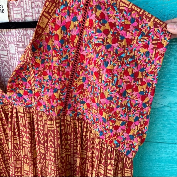 SAVANNA JANE EMBROIDERED BOHO TOP V- NECK SHOULDER SLEEVES SIZE 1X - Picture 9 of 12